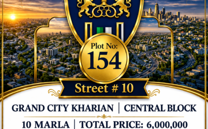 Plot#154|Street#10|Park facing|Central Block