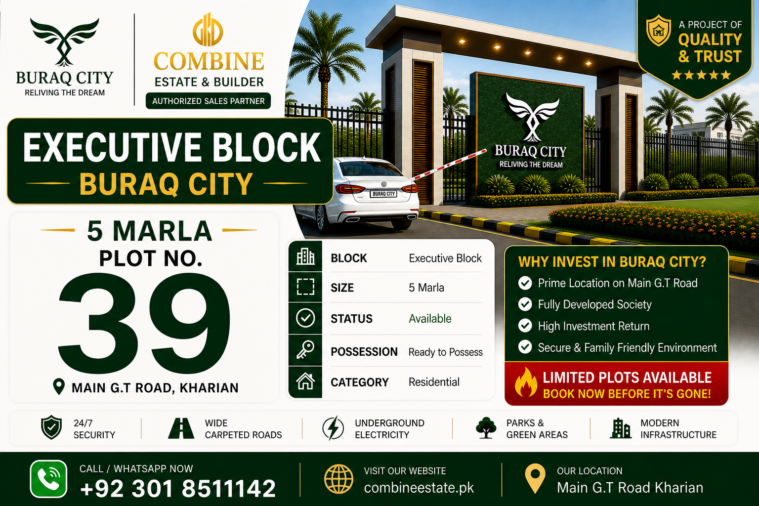 5 Marla Plot | Executive Block | Buraq City