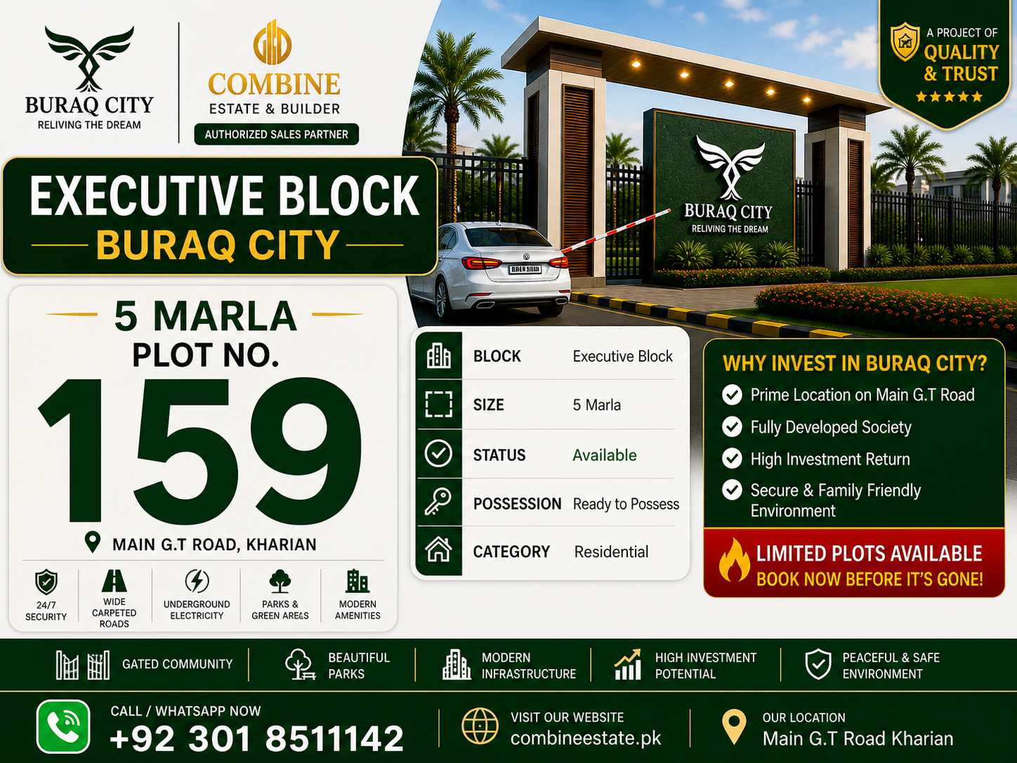 5 Marla Plot For Sale | Executive Block | Buraq City