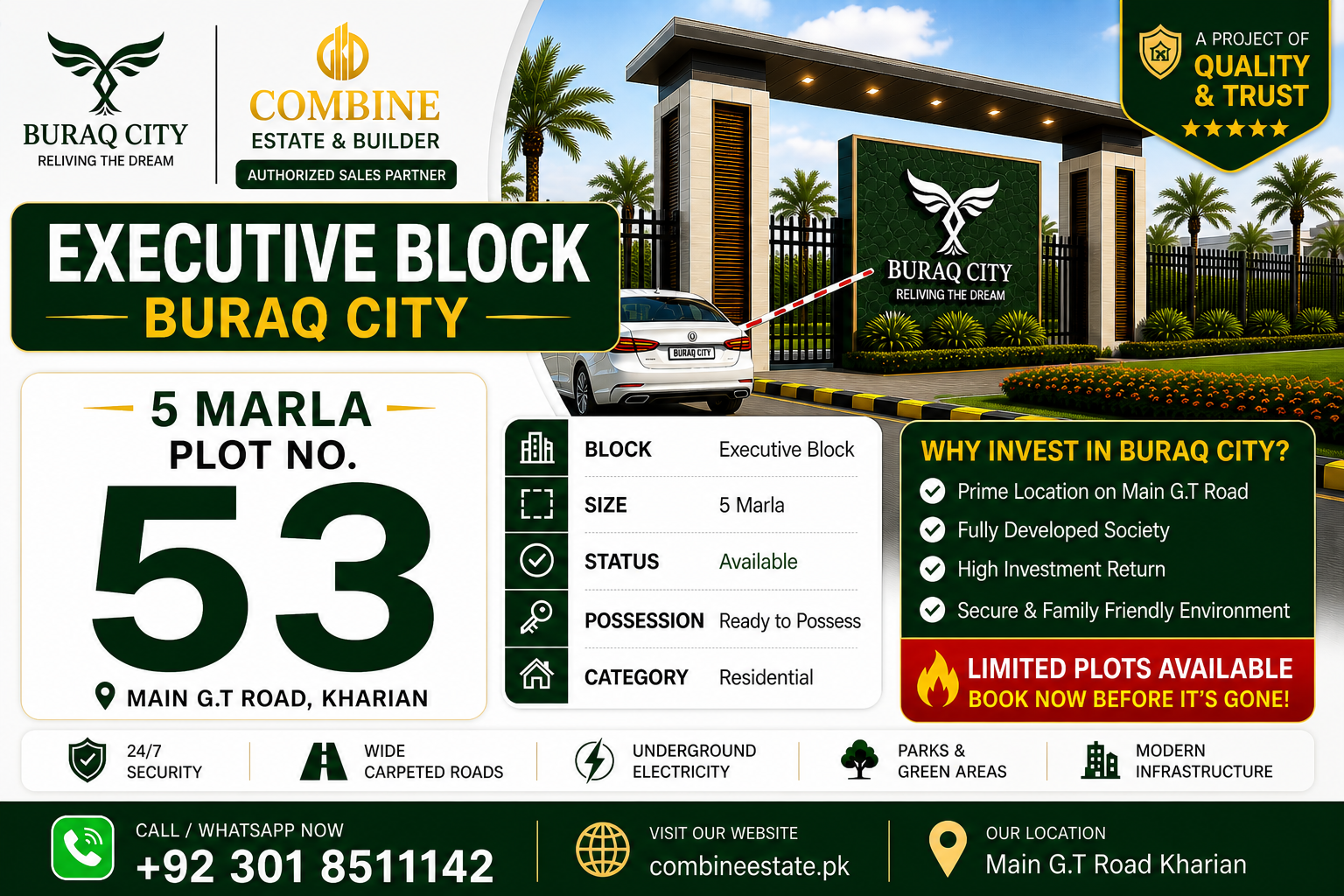 5 Marla Plot | Executive Block | Buraq city