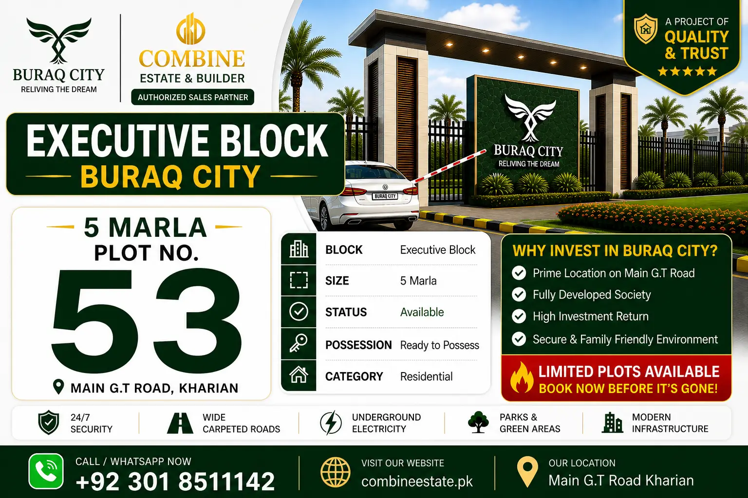 5 Marla Plot | Executive Block | Buraq city