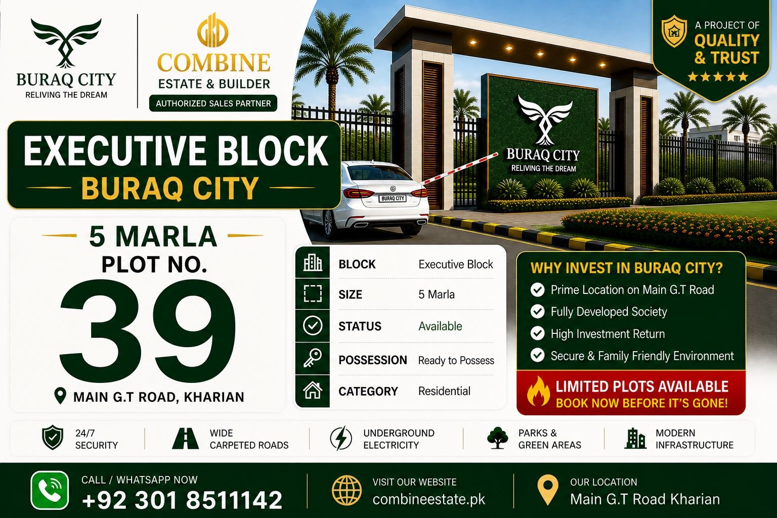 5 Marla Plot | Executive Block | Buraq City