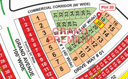10 Marla Plot For Sale in Grand City Kharian Block Grand Premium