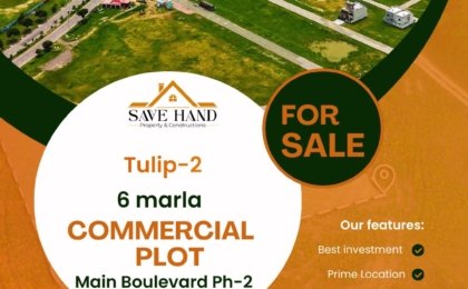 6 Marla Plot For Sale in Grand City Kharian Block Tulip 2