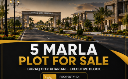 5 Marla Plot For Sale in Buraq City Kharian Block exective
